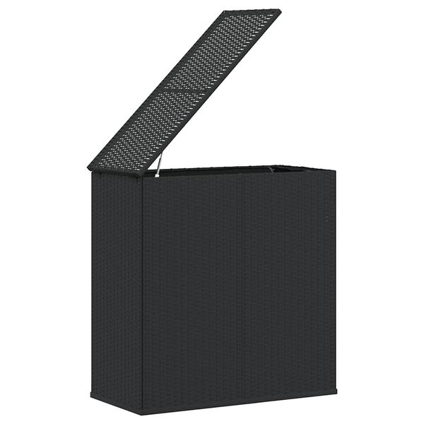 vidaXL Boîte à coussins de jardin Résine tressée 100x49x103,5 cm Noir