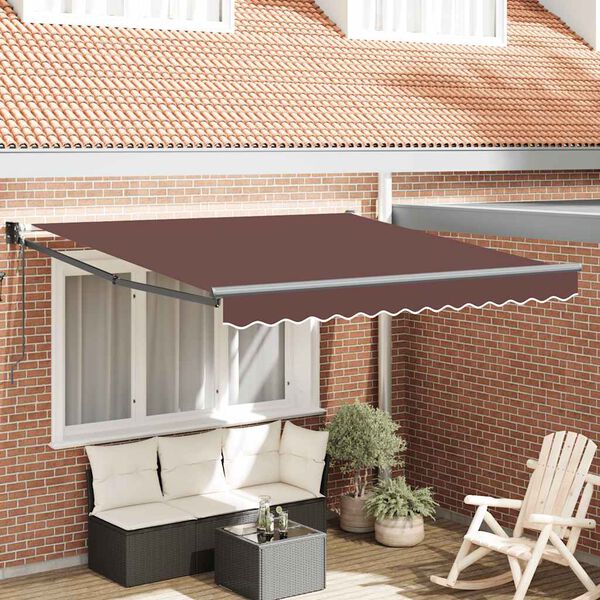 vidaXL Auvent r&eacute;tractable automatique marron 300x250 cm