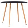 vidaXL Table de salle &agrave; manger Noir et ch&ecirc;ne 90x73,5 cm MDF