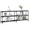 vidaXL Table console noir 200x29x75 cm bois d'ingénierie