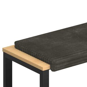 vidaXL Coussin de banc Velours c&ocirc;tel&eacute; en peluche Anthracite