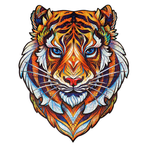 UNIDRAGON Puzzle en bois 700 pcs Lovely Tiger Taille royale 45x56 cm