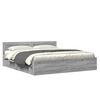 vidaXL Cadre de lit et t&ecirc;te de lit sans matelas sonoma gris 180x200 cm