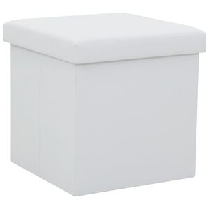 vidaXL Tabouret de rangement pliable Blanc Similicuir