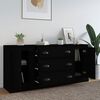vidaXL Buffets 3 pcs noir bois d'ing&eacute;nierie
