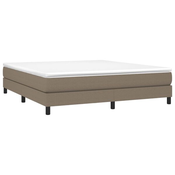 vidaXL Sommier &agrave; lattes de lit avec matelas Taupe 180x200 cm Tissu
