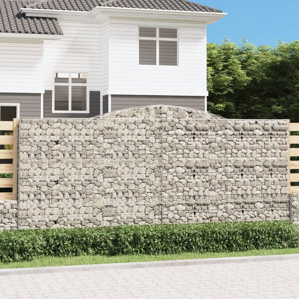 vidaXL Paniers &agrave; gabions arqu&eacute;s 9 pcs 400x50x180/200 cm Fer galvanis&eacute;