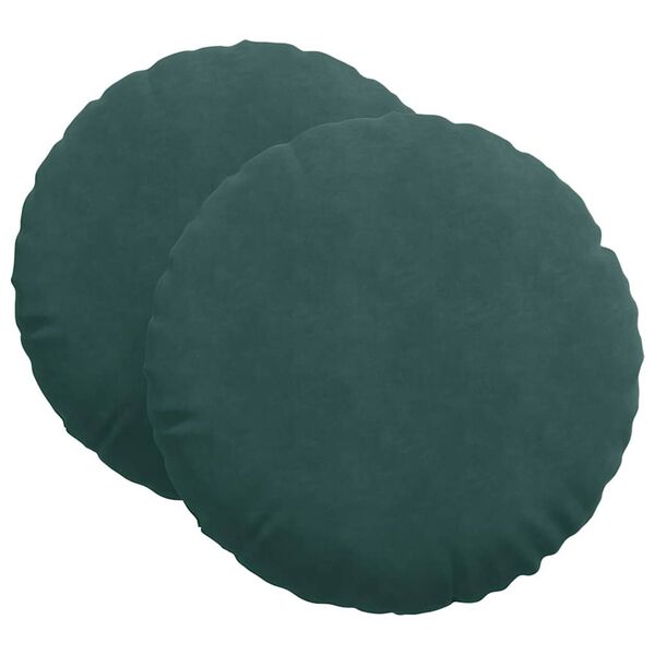 vidaXL Coussins de siège 2 pcs Vert foncé Ø80 x 29 cm Velours