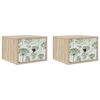 vidaXL Cabinet de chevet mural GOTHA 2 pc Ch&ecirc;ne Sonoma 36 x 33 x 25 cm