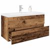 vidaXL Meuble lavabo avec bassin et robinet int&eacute;gr&eacute;s vieux bois