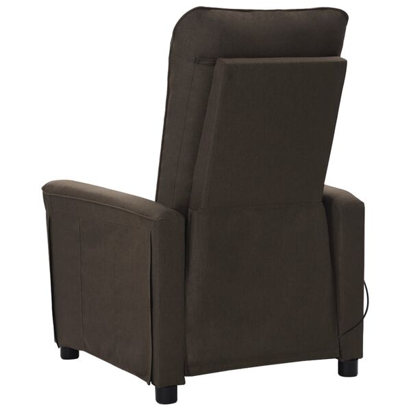 vidaXL Fauteuil de massage Marron foncé Tissu