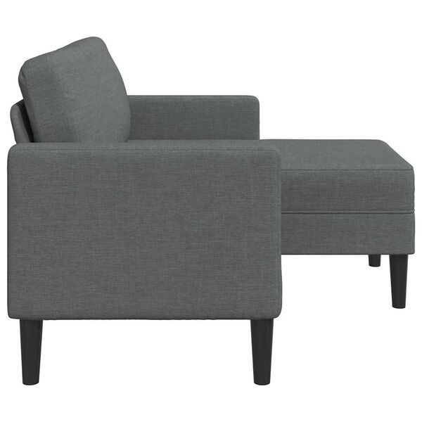 vidaXL Canap&eacute; 2 places avec m&eacute;ridienne en L Gris fonc&eacute; 125 cm Tissu
