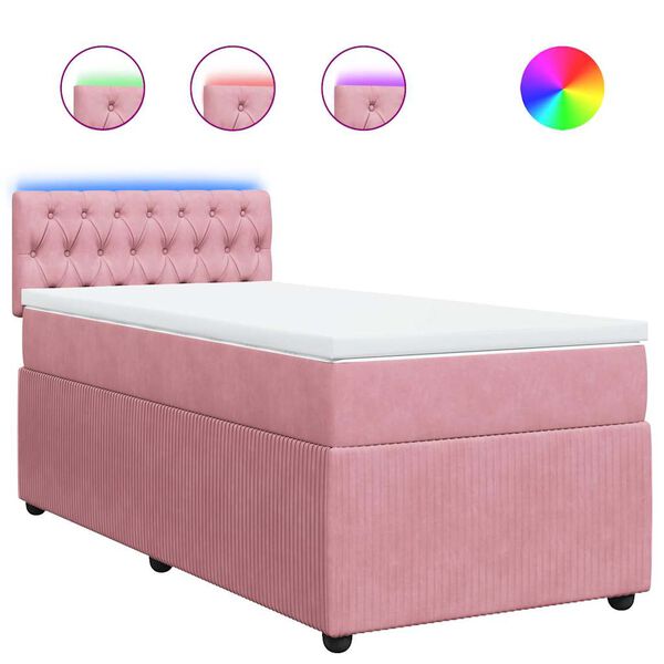 vidaXL Sommier &agrave; lattes de lit et matelas Rose 80x200 cm Velours