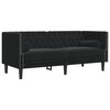 vidaXL Ensemble de canapé Chesterfield et traversins 2pcs noir velours