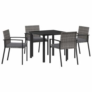 vidaXL Ensemble de salle &agrave; manger pour jardin 5 pc Gris