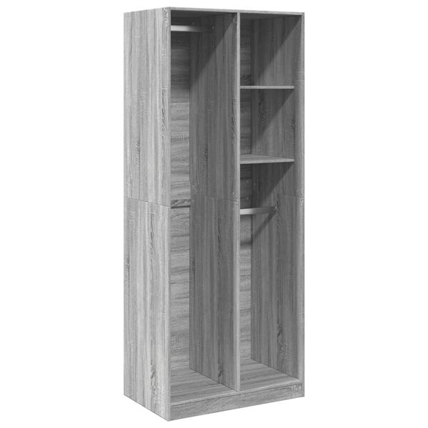 vidaXL Garde-robe sonoma gris 80x50x200 cm bois d'ingénierie