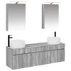 vidaXL Ensemble d'armoire de salle de bain 5 pcs Sonoma gris