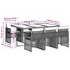 vidaXL Ensemble &agrave; manger de jardin et coussins 7 pcs gris clair rotin