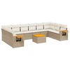 vidaXL Salon de jardin 11 pcs avec coussins beige r&eacute;sine tress&eacute;e