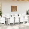 vidaXL Ensemble de salle &agrave; manger pour jardin 15 pcs Blanc Rattan Polt