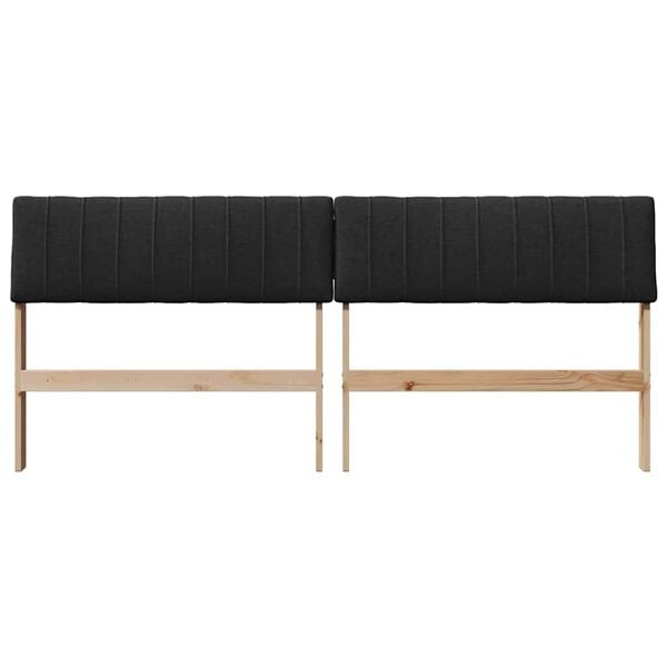 vidaXL T&ecirc;te de lit capitonn&eacute;e Noir 180 cm Pin massif