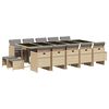 vidaXL Ensemble &agrave; manger de jardin et coussins 15 pcs m&eacute;lange beige