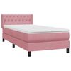 vidaXL Sommier &agrave; lattes de lit avec matelas rose 100x220 cm velours