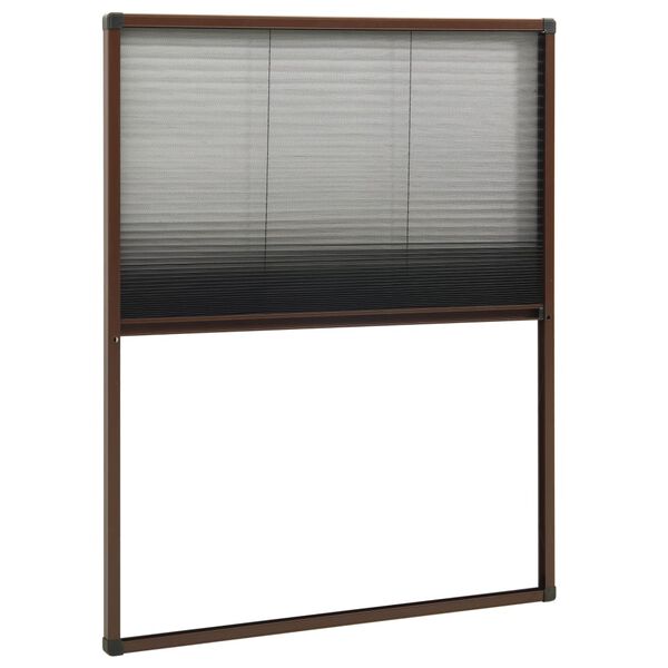 vidaXL Moustiquaire pliss&eacute;e pour fen&ecirc;tre Aluminium Marron 60x80 cm