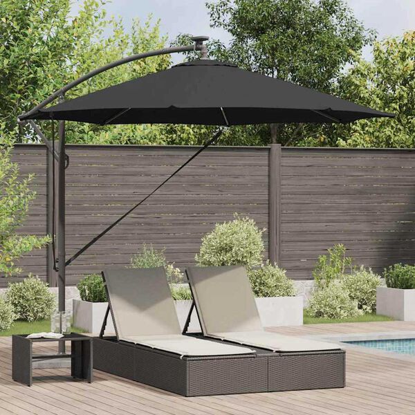 vidaXL Parasol Noir 294 x 294 x 248 cm Polyester et Aluminium
