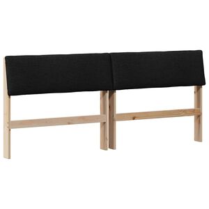 vidaXL T&ecirc;te de lit capitonn&eacute;e Noir 200 cm Pin massif