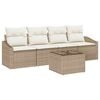 vidaXL Ensemble de Canap&eacute;s 5 pc Beige et cr&egrave;me polyrotin