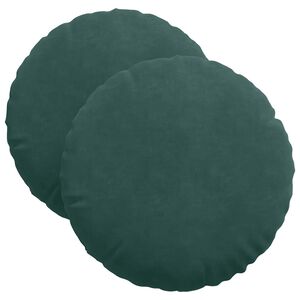 vidaXL Coussins de si&egrave;ge 2 pcs Vert fonc&eacute; &Oslash; 40 x 13 cm Velours