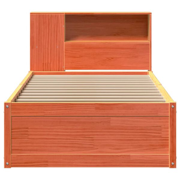 vidaXL Cadre de lit sans matelas cire marron 100x200cm bois pin massif