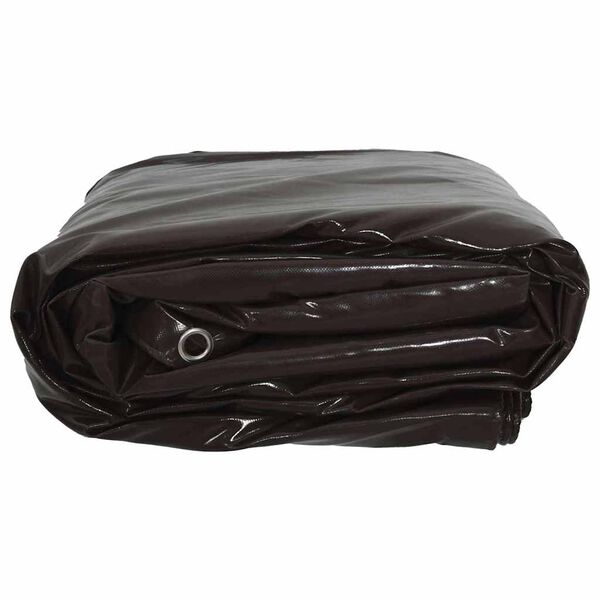 vidaXL B&acirc;che 650g / m&sup2; Marron 6 x 8 m Toile avec rev&ecirc;tement en PVC