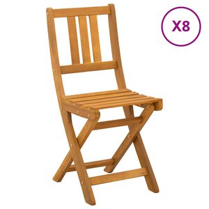vidaXL Chaises de bistrot d'ext&eacute;rieur 8 pc Naturel