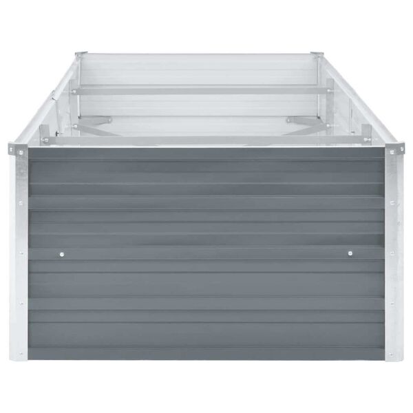 vidaXL Lit sur&eacute;lev&eacute; de jardin Acier galvanis&eacute; 240x80x45 cm Gris