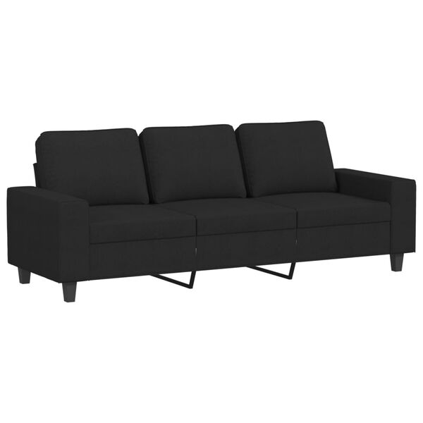 vidaXL Canap&eacute; &agrave; 3 places Noir 180 cm Tissu
