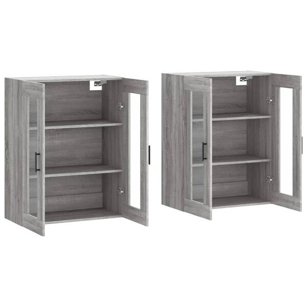 vidaXL Armoires murales 2 pcs sonoma gris bois d'ing&eacute;nierie