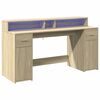 vidaXL Bureau avec lumières LED chêne sonoma bois d'ingénierie