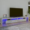 vidaXL Meuble TV avec lumières LED Gris béton 260x36,5x40 cm