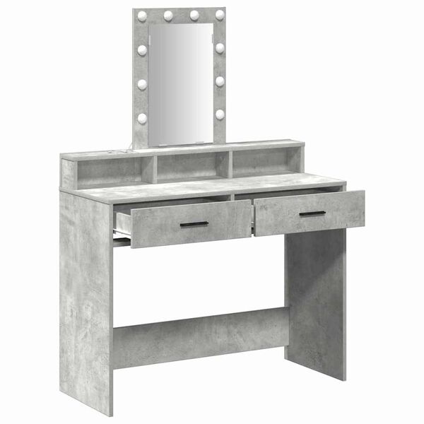vidaXL Table de Toilette Gris 100 x 41 x 140 cm Bois d'ing&eacute;nierie