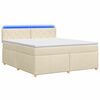 vidaXL Lit boxspring avec matelas Cr&egrave;me 160 x 200 cm Tissu
