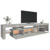 vidaXL Meuble TV avec lumières LED Gris béton 215x36,5x40 cm