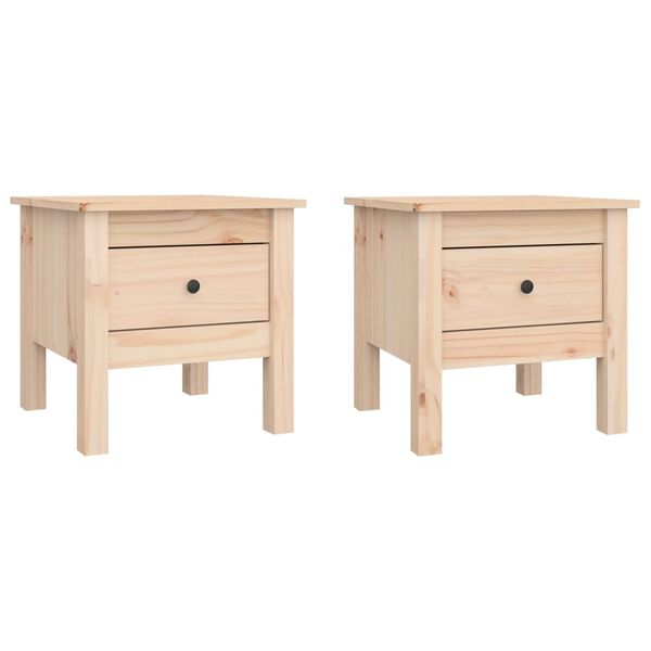vidaXL Tables d'appoint 2 pcs 40x40x39 cm Bois massif de pin