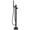 vidaXL Baignoire autoportante et robinet 204 L 90 cm Noir