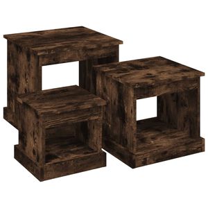 vidaXL Tables basses 3 pcs ch&ecirc;ne fum&eacute; bois d'ing&eacute;nierie