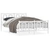vidaXL Cadre de lit m&eacute;tal sans matelas et pied de lit blanc 135x190 cm