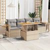 vidaXL Salon de jardin avec coussins 5 pcs beige résine tressée acacia