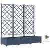 vidaXL Cache-pot de jardin 3 pc Gris 120 x 40 x 126 cm PP