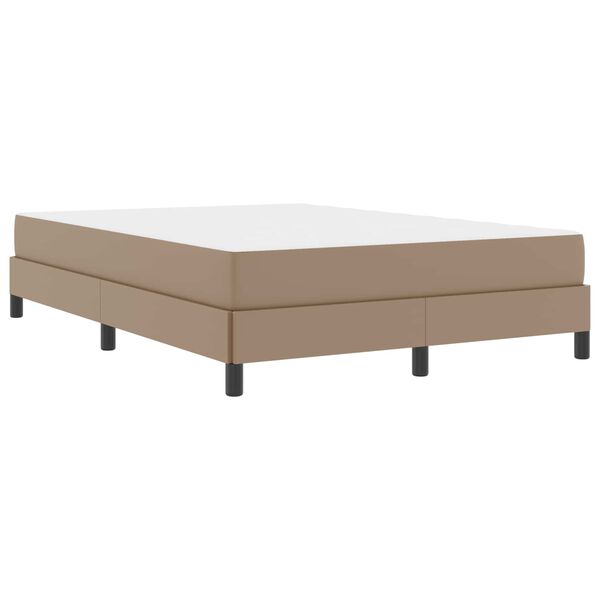 vidaXL Cadre de lit avec matelas Cappuccino 140 x 190 cm tissu